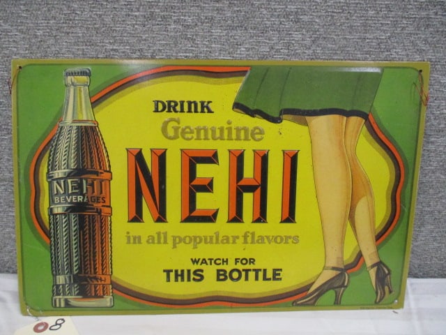 Stamped Tin Nehi Beverages Sign (1 of 3)