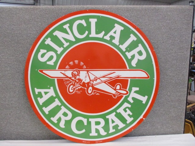 Porcelain 2-Sided Sinclair Aircraft Sign (1 of 2)