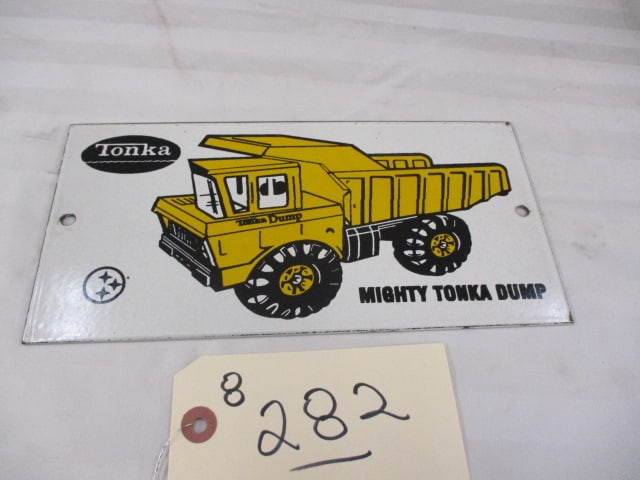 Porcelain Mighty Tonka Dump Truck  Sign (1 of 3)
