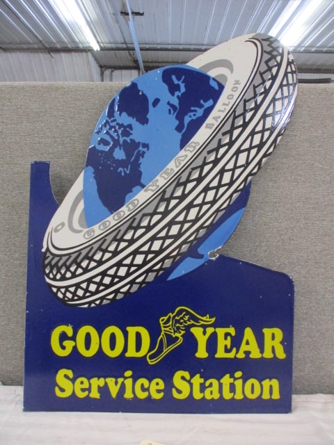 Porcelain Goodyear Service Station Flange Sign (1 of 3)