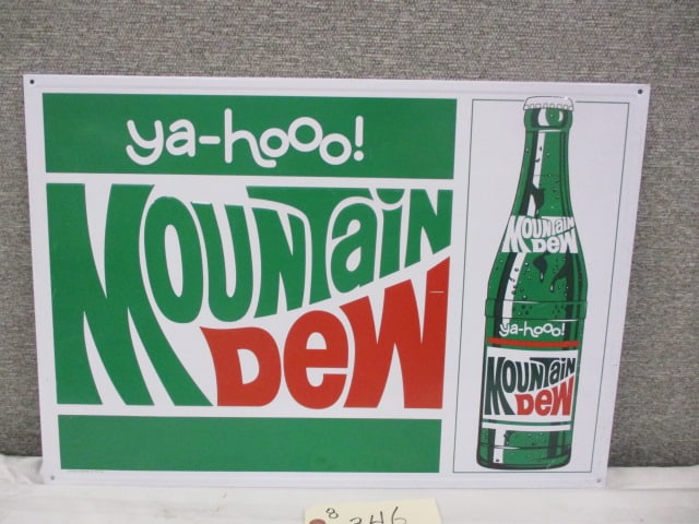Stamped Tin Mountain Dew Sign (1 of 3)