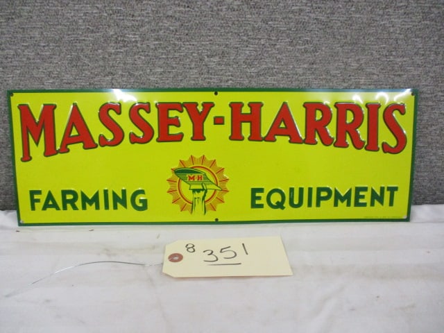 Stamped Tin Massey Harris Equipment Sign (1 of 3)