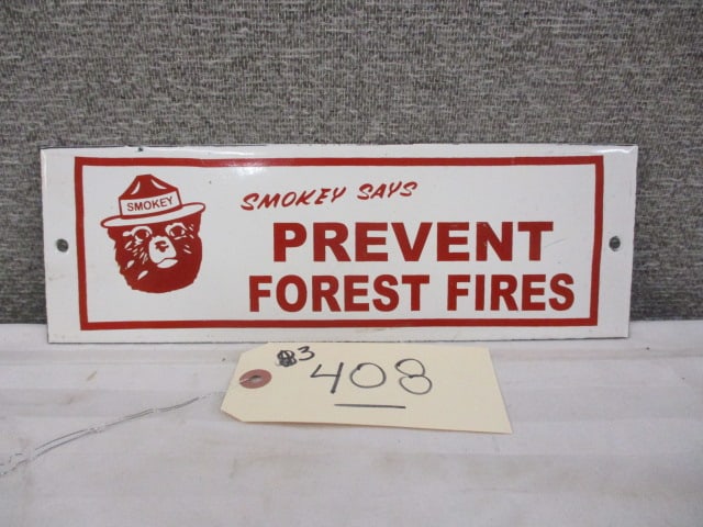 Porcelain Prevent Forest Fires Sign (1 of 3)