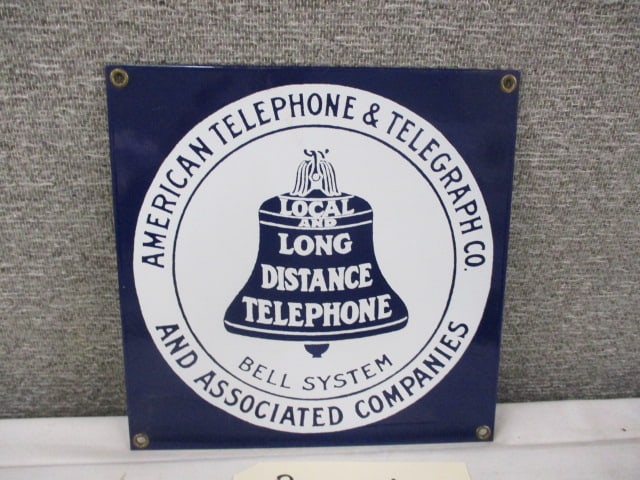 Porcelain Bell System Telephone Sign (1 of 3)