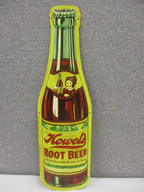 Stamped Tin Howel's Root Beer Sign