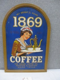 Wood 1869 Coffee Sign