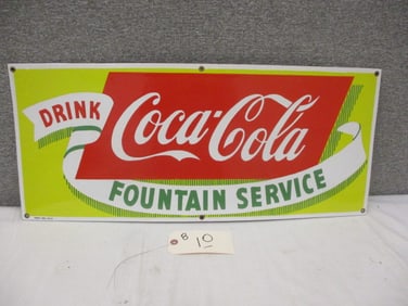 Porcelain Coca-Cola Fountain Service Sign