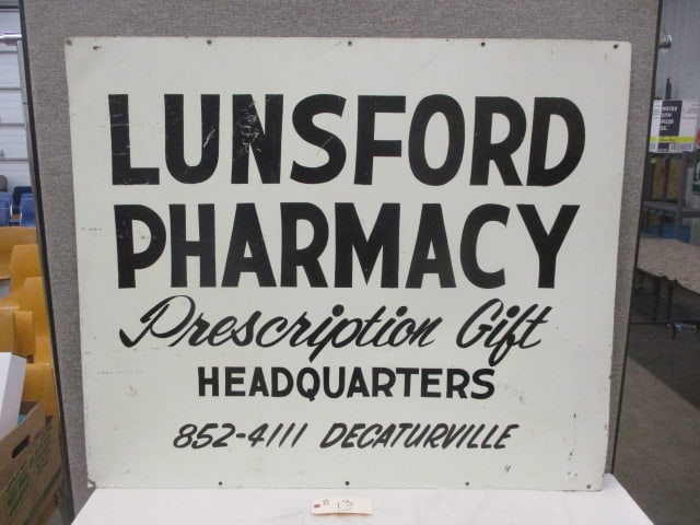 Tin Lunsford Pharmacy Sign (1 of 3)