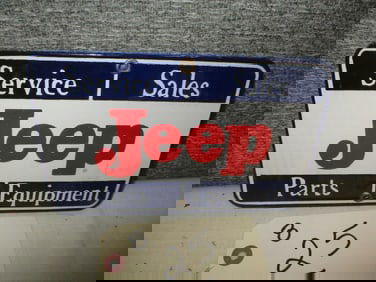 Porcelain Jeep Service/Sales Sign