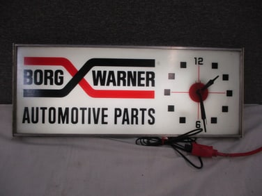 Lighted Borg warner Automotive Parts Clock
