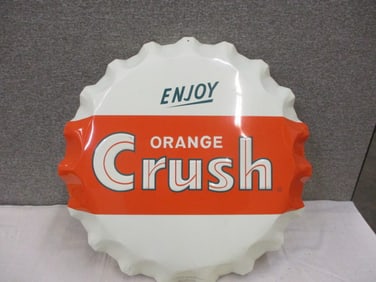 Aluminum Orange Crush Bottlecap Sign
