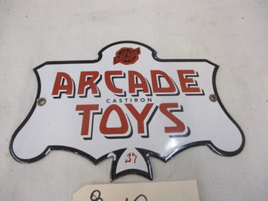 Porcelain Arcade Toys Sign