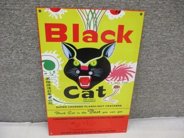 Powder coat Black Cat Firecracker Sign