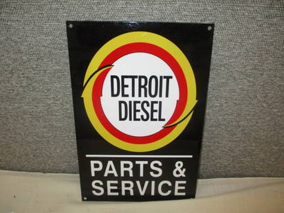 Powder coat Detroit Diesel Parts & Service Sign: 8"w x 12"t