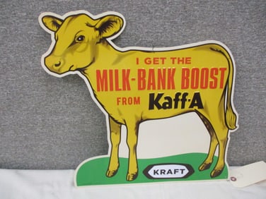 Stamped Tin Kraft Milk Bank Boost Sign