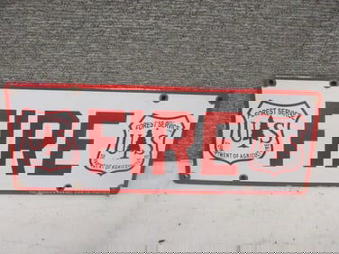 Porcelain U.S. Forest Service Fire Sign