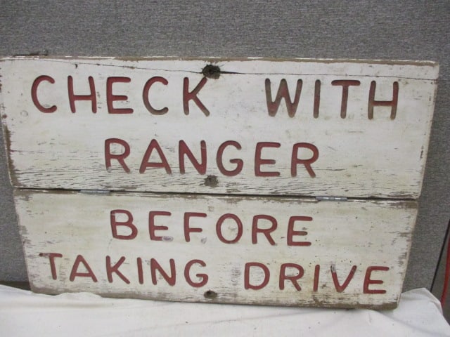 Wood Folding 2- Sided Ranger Sign: 35"w x 22.5"t
