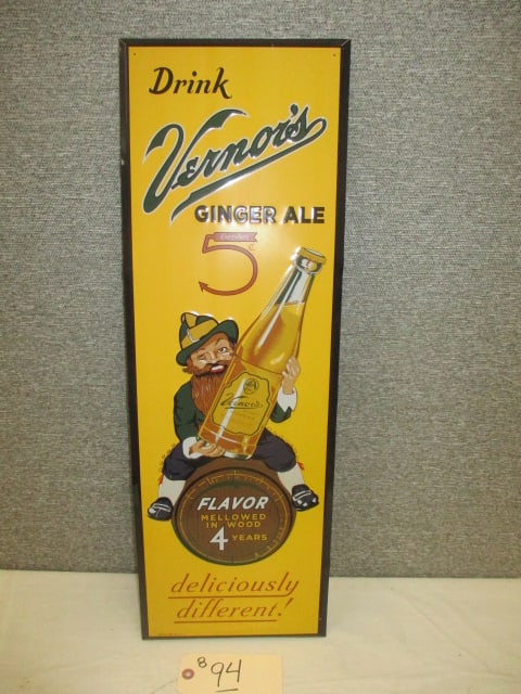 Stamped Tin Vernor's Ginger Ale Sign (1 of 3)