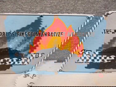 Porcelain Blue Coal Sign