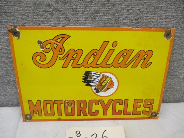 Porcelain Indian Motorcycles Sign (1 of 3)