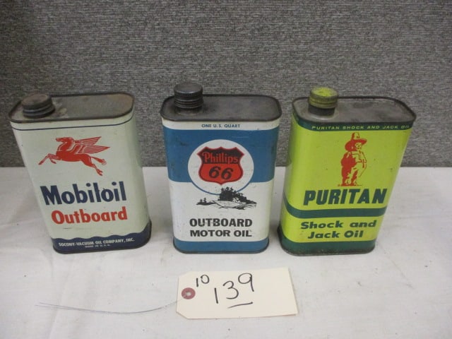 Mobil, Puritan & Phillips 66 Quart Oil Cans (1 of 3)