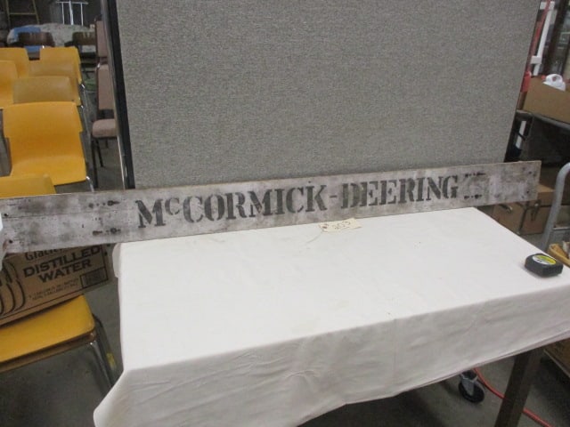 Wood McCormick Deering Sign: 66"w x 5.5"t (PICK UP ONLY OR BUYER TO ARRANGE SHIPPING)