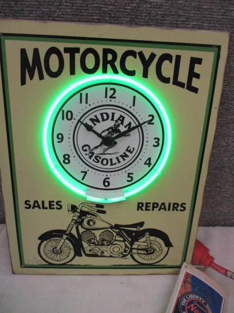 Neon Indian Motorcycle Clock (1 of 2)