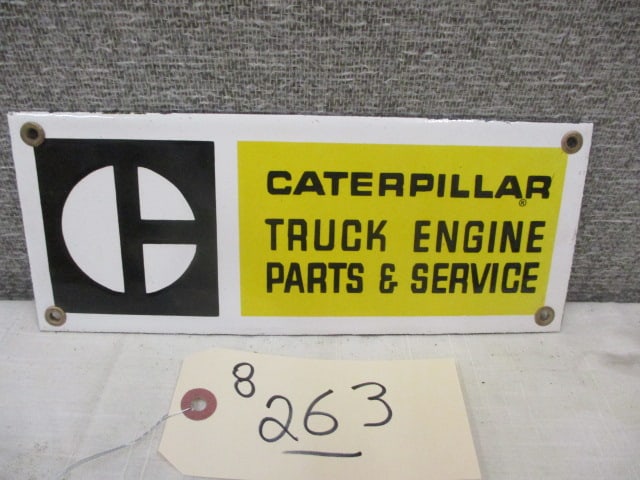 Porcelain Caterpillar Parts & Service Sign: 10"w x 4"t