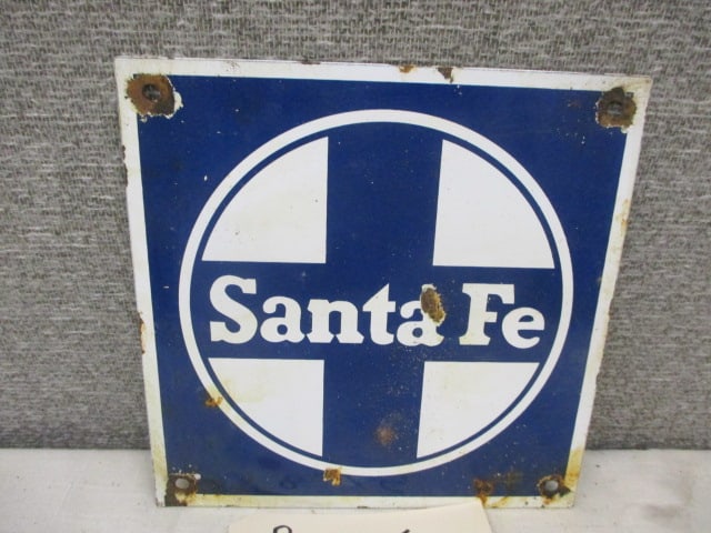 Porcelain Santa Fe Railroad Sign (1 of 3)