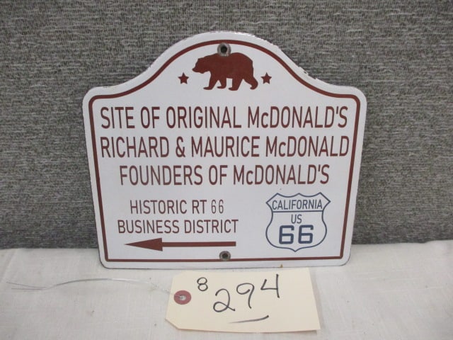 Porcelain McDonald's Route 66 Sign (1 of 3)