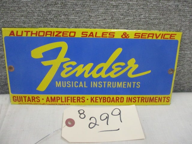 Porcelain Fender Instruments Sign (1 of 3)