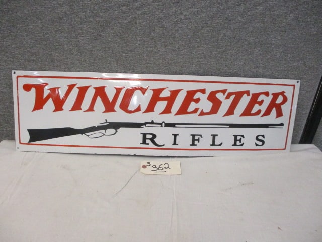 Porcelain Winchester Rifles Sign (1 of 3)