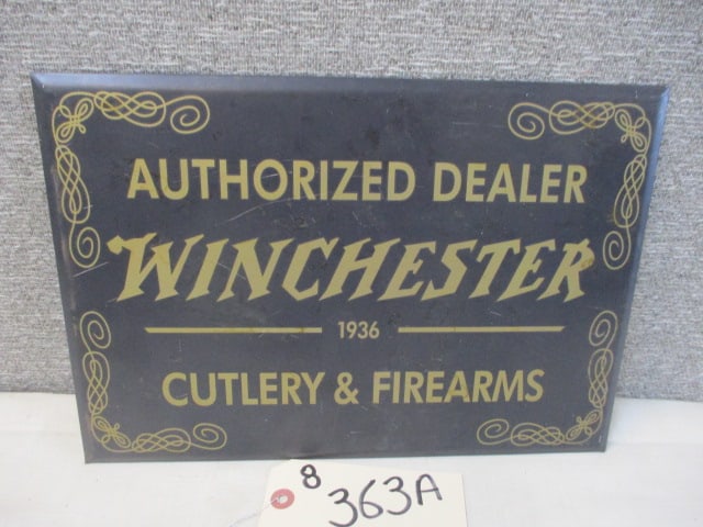 Tin/Cardboard Winchester Dealer Sign: 13.5"w x 9.25"t