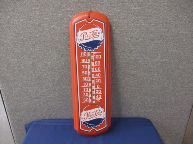 Tin Pepsi Cola Thermometer (1 of 3)