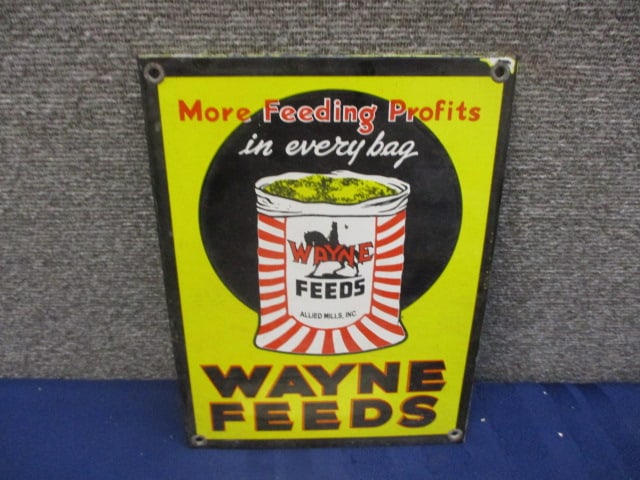 Porcelain Wayne Feed Sign (1 of 3)