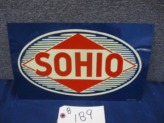 Stamped Tin SOIHO Sign: 14"W x 8.5"T