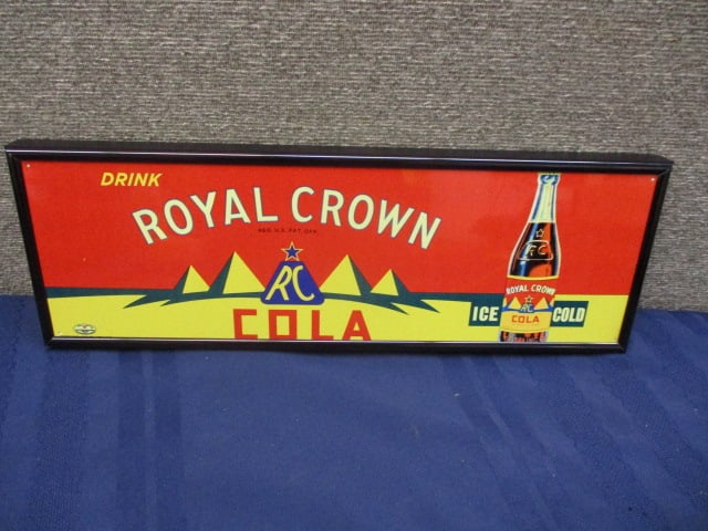 Framed Royal Crown Cola Sign: 18"W x 6"T