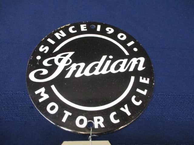 Porcelain Indian Motorcycle Sign (1 of 3)