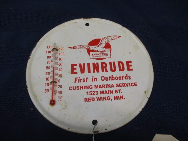Tin Evinrude Red Win, MN Thermometer (1 of 3)