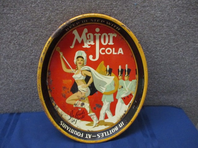 Tin Major Cola Beverage Tray: 12.5"W x 15.5"T x 2"