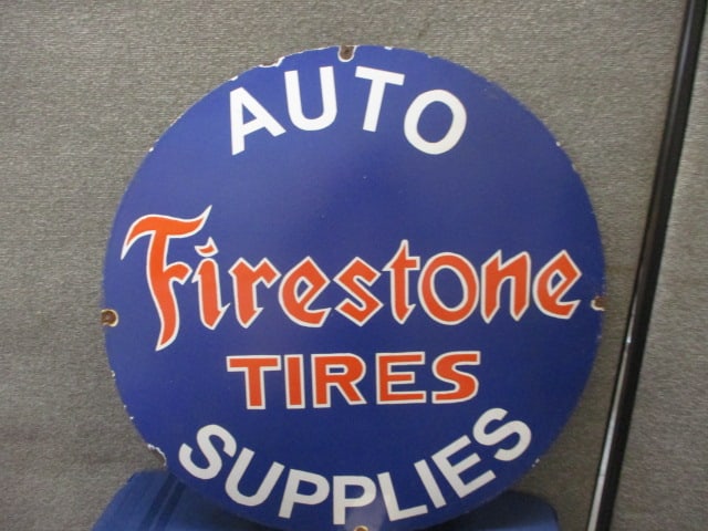 Porcelain Firestone Tires Sign (1 of 3)