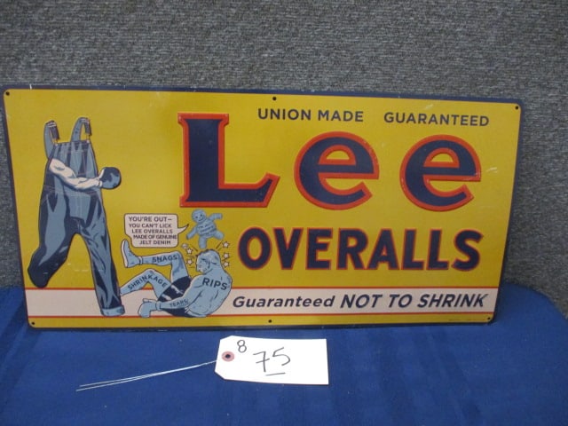 Stamped Tin Lee Overalls Sign (1 of 3)