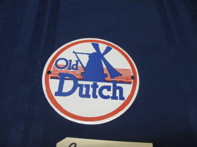 Porcelain Old Dutch Sign: 6"W x 6"T