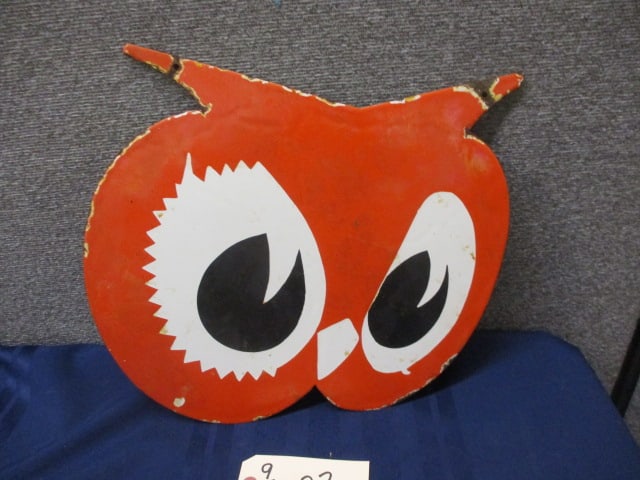 Porcelain Red Owl Sign (1 of 3)