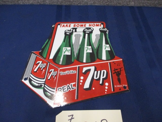 Porcelain 7-UP Six Pack Sign (1 of 3)