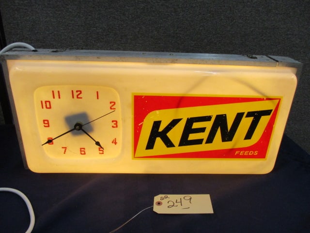 Lighted Kent Feeds Clock: 25"W x 11"T x 5"