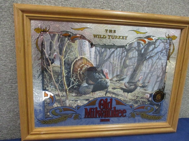 Old Milwaukee #6 The Wild Turkey Mirror: 20.75"W x 15.5"T