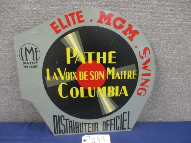 Tin Columbia MGM Flange Sign: 22.75"W x 22.25"T
