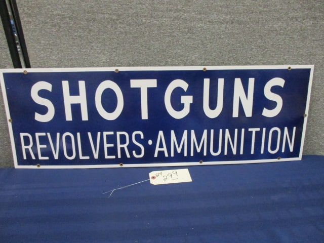 Porcelain Shotguns Sign: 36"W x 12"T