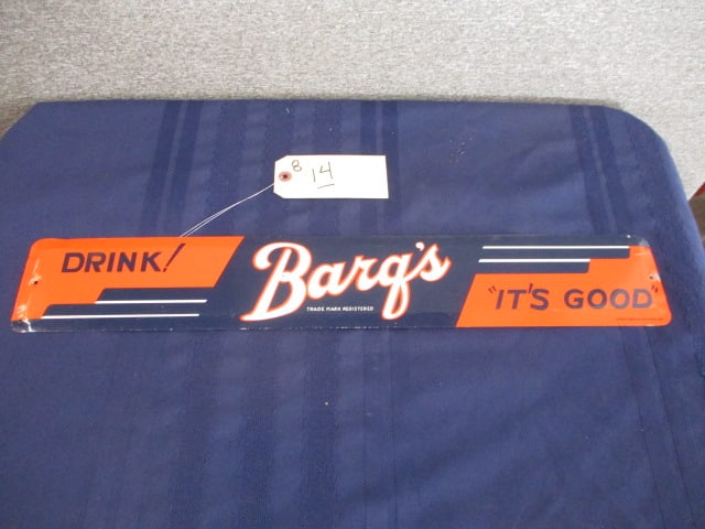 Tin Drink Barq's Door Push: 25"W x 4"T